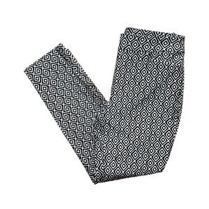 Chico's Women's Geometric Print Ankle Pants Black White Size 1P